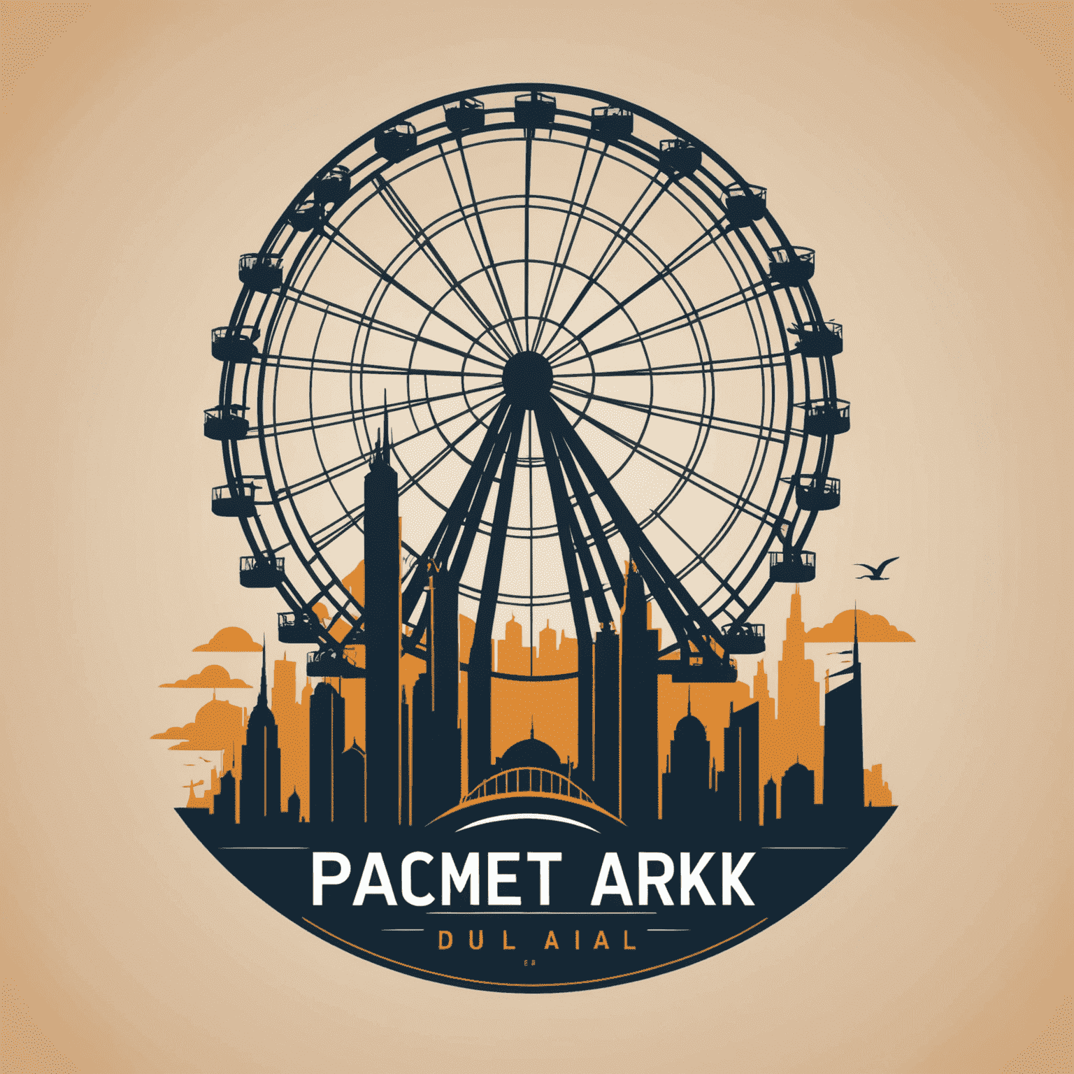 TourVisionary Tickets logo featuring a stylized roller coaster and Ferris wheel silhouette against a Dubai skyline