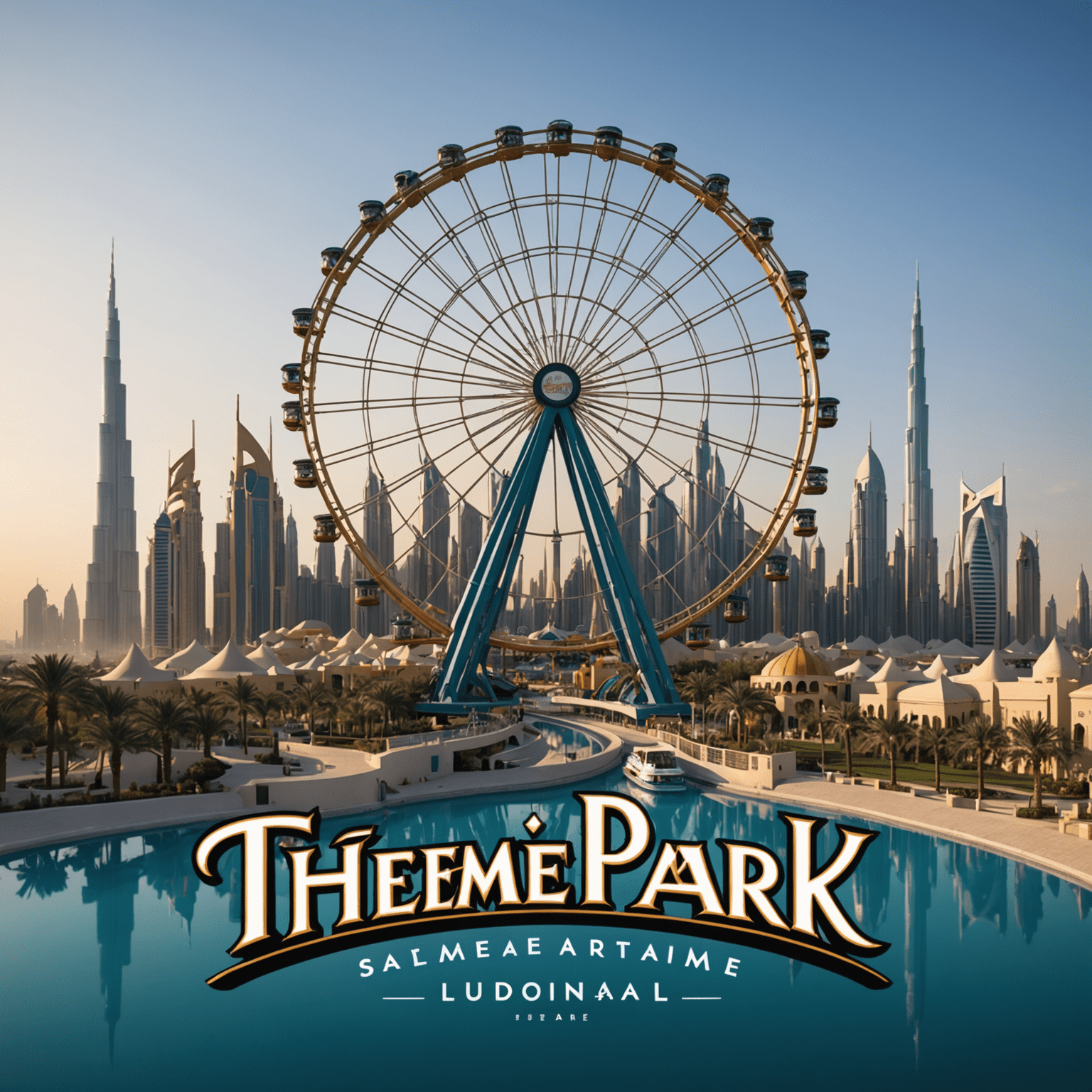 TourVisionary Tickets logo featuring a stylized roller coaster and Ferris wheel silhouette against a Dubai skyline